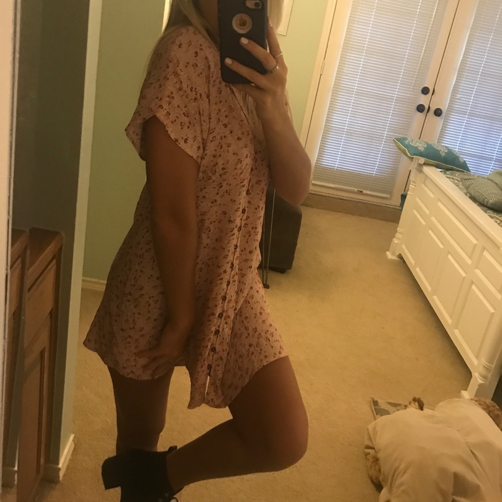 Babydoll mini button down dress